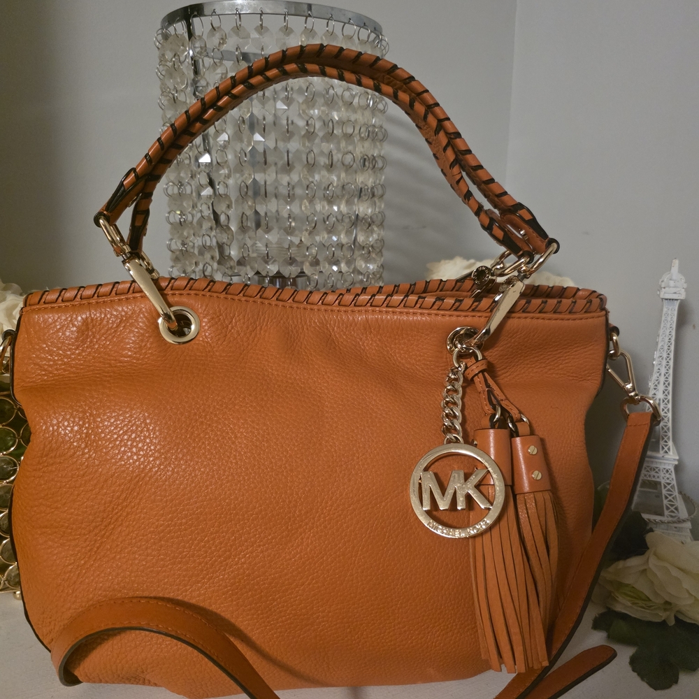Michael Kors Orange Leather Tote Bag